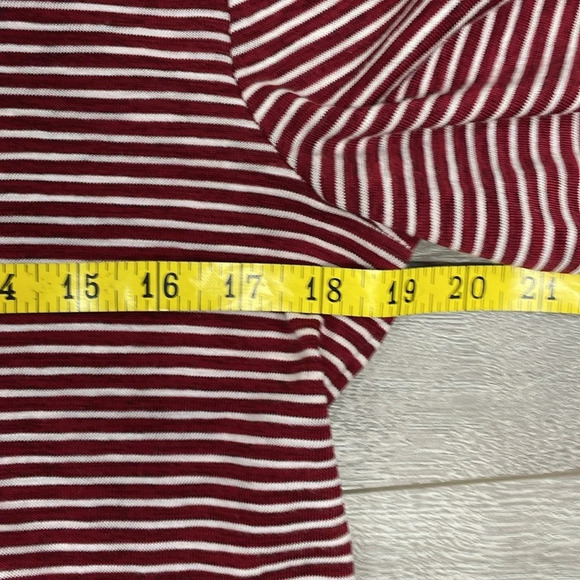 Highline Collective Bell Sleeve Red White Striped Top L - Picture 7 of 15